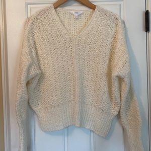 Cream colored v-neck sweater